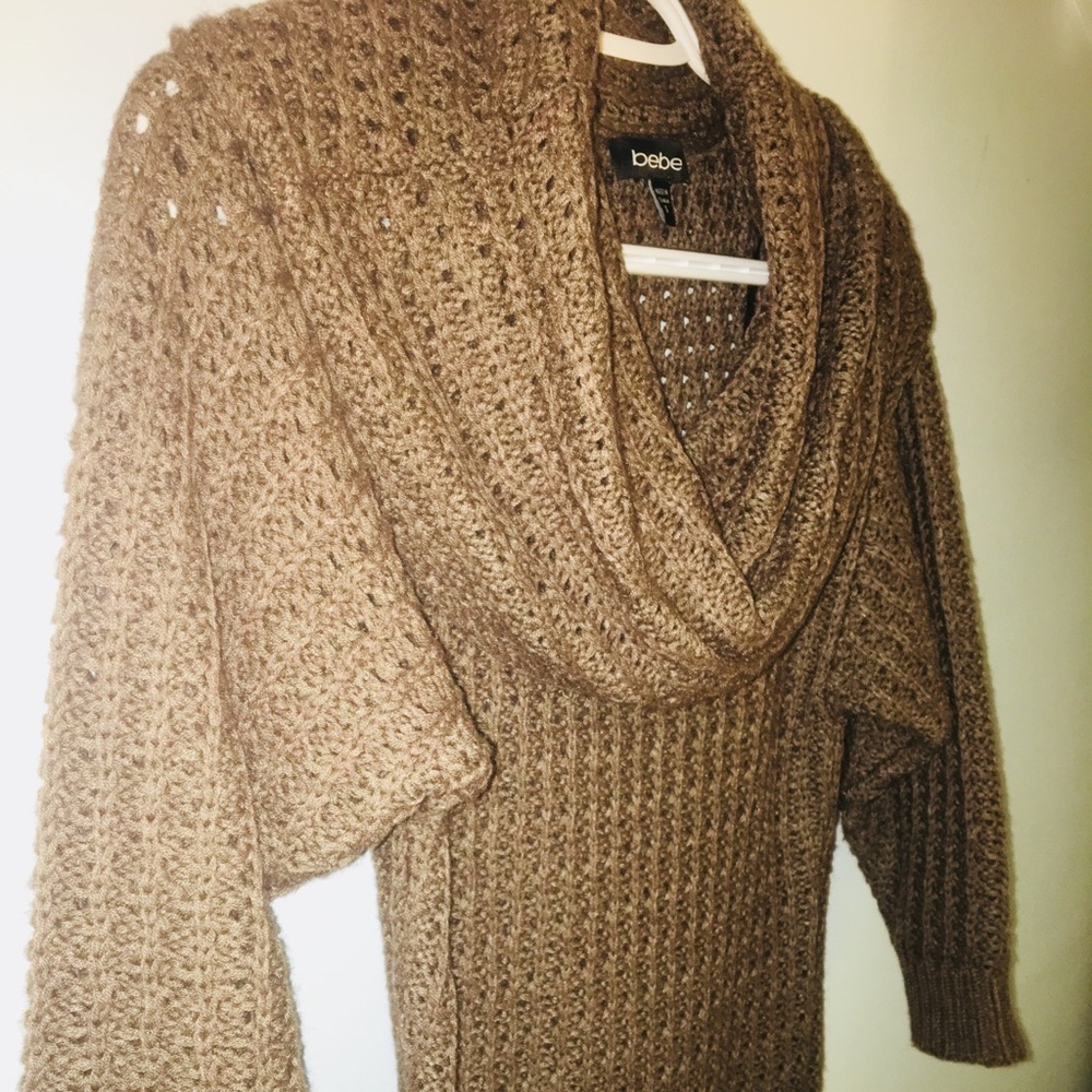 Bebe Loose Fitting Sweater With Droopy Collar
